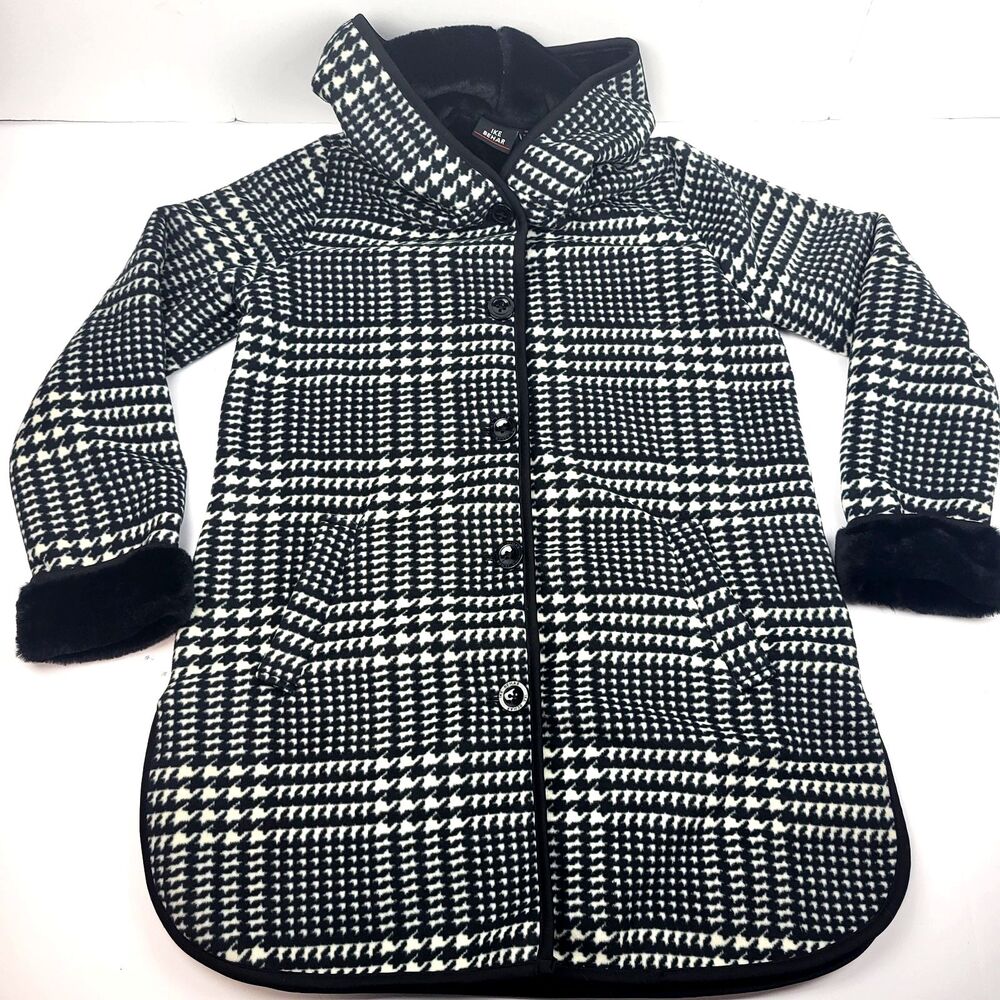 Ike Behar Ladies Jacket Faux Fur Plush-lined Medium Black & White Size M
